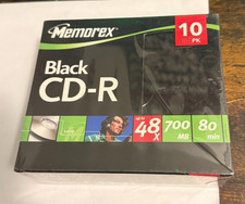MEMOREX BLACK CD-R 48X WRITE SPEED 700mb - FACTORY SEALED 10 Pack picture