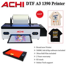 ACHI A3 DTF Printer Flat T-Shirt Printer Roll Film Model for Epson 1390 EU Ship picture