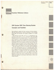VINTAGE 1967 MANUAL~IBM SYSTEM/360 TIME SHARING SYSTEM: CONCEPTS AND FACILITIES picture
