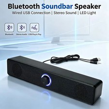 Computer Soundbar Bluetooth 5.3 Speaker Wired USB Stereo LED PC TV Laptop Sound picture