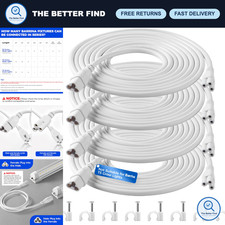 10FT Male Female Extension Cable, Certified Power Cord, White, Heavy Duty, Durab picture