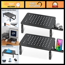 2 Pack Adjustable Monitor Stand Risers - Premium Metal for Dual Monitors, Laptop picture