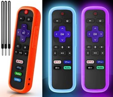 3Pack Case for RokuRemote, Remote Cover 3Pack, Glow Blue+Glow Purple+Orange picture