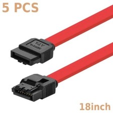 5x 18inch SATA 3.0 III SATA3 SATAiii 6GB/s HDD Hard Drive Data Cable Red Cord picture