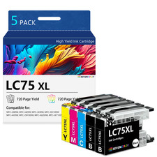 LC75XL Ink Cartridges (2BK/C/M/Y 5-Pack), Each Pack Page Yield Up to 720 Pages picture