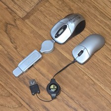 (2) Ultra-Mini Portable Retractable Optical Mouse w/scroll wheel - Targus USB picture