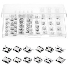 Xosjska 60PCS Micro USB Port Replacement Kit 60 pieces, Sliver picture