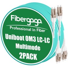 2 PCS Uniboot OM3 LC Fiber Patch Cable Multi-Mode Duplex 10GB 50/125m 3M/10ft picture