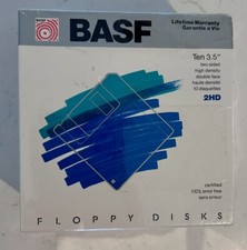 New In Box 10 BASF Floppy Disks High Density 3.5