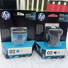 HP Genuine Original 02 Cyan Black Ink Cartridges Inkjet For HP Printer picture
