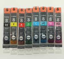 8PK GENUINE CANON PIXMA CLI-8 BK M C Y PM PC R G picture