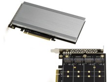 Pcie 3.1 16x Controller Card for 4 NVMe M.2 SSD - 4x M.2 NGFF - ASM2824 picture