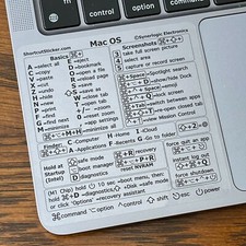 Synerlogic Mac OS (CLEAR VINYL) Keyboard Shortcut sticker for M or Intel chip picture