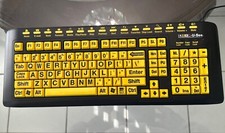 Keys-U-See Large Print USB Keyboard, black case w/yellow Keys Tested Working picture