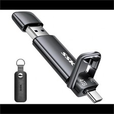 SSK SD301 Pro 4TB USB 3.2 Gen 2 USB-A/USB-C SSD Flash Drive Gray picture