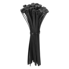 8 Inch  Releasable Cable Ties Adjustable Zip Ties Black 100Pcs picture