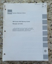Vintage IBM System / 360 Operating System Messages and Codes Dated 1968 picture