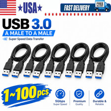 USB 3.0 A Male to A Male Cable Data Transfer Super Speed Power Charger Metal LOT picture