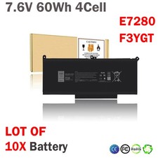 🧡LOT 10X E7280 Battery For Dell Latitude 12 13 14 E7480 7480 7490 DM3WC F3YGT picture
