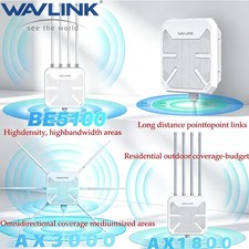 WAVLINK WiFi 7 Outdoor Range Extender BE5100 AX3000 WiFi 6 Mesh Router IP67 wPOE picture