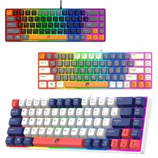 68 Key Compact Gaming Keyboard, 65% Mini Wired Mechanical Feel RGB Backlit  picture