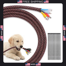 Yecaye 10ft Cable Sleeve 1/2 inch for Pets No Chew BlackRed picture
