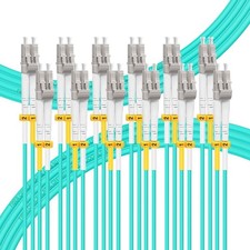 OM3 LC To LC Fiber Patch Cable Multimode 10Gb 40Gb Duplex Aqua 0.2M 6 PCS picture