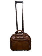 McKlein R Series Laptop Compatible Rolling Brown Leather Briefcase - No Strap picture