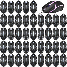 30 Pack Black USB Wired Mouse Bulk 1200 DPI RGB Optical Computer Mouse 3 Button picture