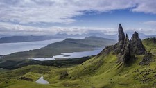 Landscape scotland the storr nature panorama rocks sky Custom Gaming Mat Desk picture