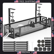 Under Desk Cable Management Tray 15.75 inch No Drill Steel Organizer picture