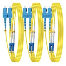 3 PCS OS2 SC to LC Single Mode Fiber Patch Cable Duplex 1G/10G 9/125um 10m picture