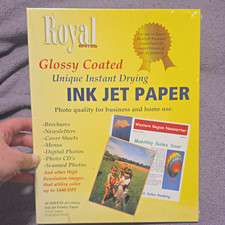 Brand New Sealed Royal Glossy Inkjet Paper 8.5 x11 in Instant Drying picture