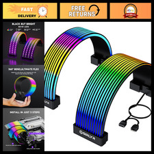 ARGB GPU/ATX Cable Sleeves - 8Pin, 12VHPWR & 24Pin - Customizable Black Sleeves picture