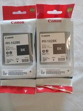 2X New Sealed Genuine Canon Ink Cartridge Canon PFI-102BK Black Ink Expired 2016 picture