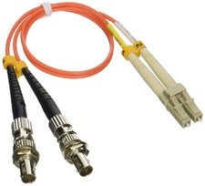 Ultra Spec Cables 1ft Fiber Optic Adapter Cable LC Male to ST Female Duplex picture