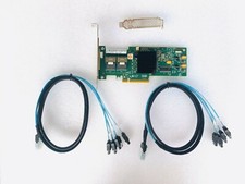LSI 9240-8i SAS SATA RAID Controller Card+SSFF-8087 to (4) 7-Pin SATA cables picture