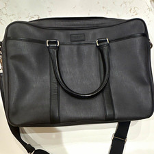 Coach Black Cross Grain Leather Slim Briefcase picture