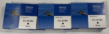 Lot of 3 Compatible CLI-221BK Black Ink Canon PIXMA Exp 09/2017 Open Box picture