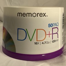 Memorex DVD+R 16X 4.7 Go 120 Min 50 Pack (Factory Sealed) New picture