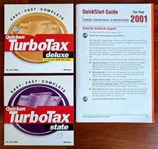 Quicken TurboTax Deluxe 2001 Software, 2001 Tax Year, Federal and State Tax CDs picture