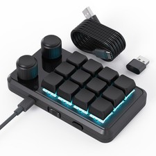 12-Key Programmable Macro Pad with Knob, RGB Shortcut Keyboard,Black picture