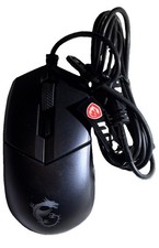 MSI Clutch GM11 Wired USB Gaming Mouse RGB LED Optical Black Tested & Working picture