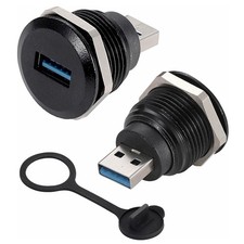 2x USB 3.0 Connector Male to Female Panel Mount Extension Waterproof C606 picture