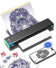 Phomemo M08F Bluetooth Tattoo Stencil Printer w/ 10 Transfer Paper Black Green picture