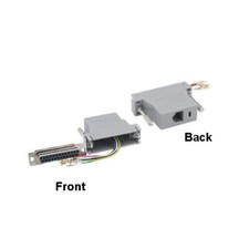 10PCS DB25 Female to RJ-12(6P6C) Female Modular Adapter RS-232 Serial Gray picture