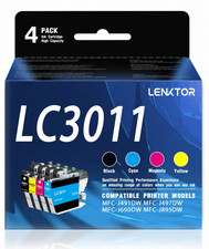 LC3011 4PK 1BK 1Cyan 1M 1Y Ink Cartridge Fit MFC-J491DW J497DW J690DW J895DW picture