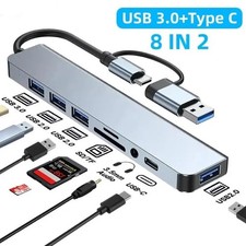 7/8 Port USB-C Hub Adapter - 5G Speed Multi Splitter for PC, Laptop & MacBook US picture