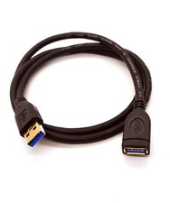 6Ft USB 3.0 Extension Cable Gold Plate Type A Male to Female Black Color picture
