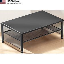 ECOLOVI 2-Tier Computer Monitor Stand Riser, Desk Organizer for 2-tier, Black picture